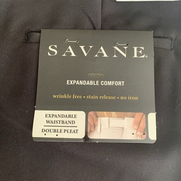 Savane Expandable Comfort Wrinkle Free Pleated Pants Black 38 x 29 - Picture 6 of 11